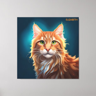 Toile Imaginaire Maine Coon Chat, Imaginaire Vintage
