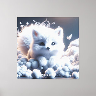 Toile Imaginaire mignon blanc bébé Fox