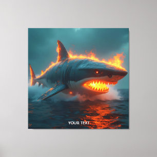 Toile Imaginaire mignon feu requin mer