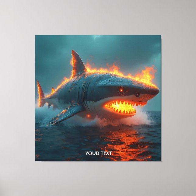 Toile Imaginaire mignon feu requin mer (Recto)