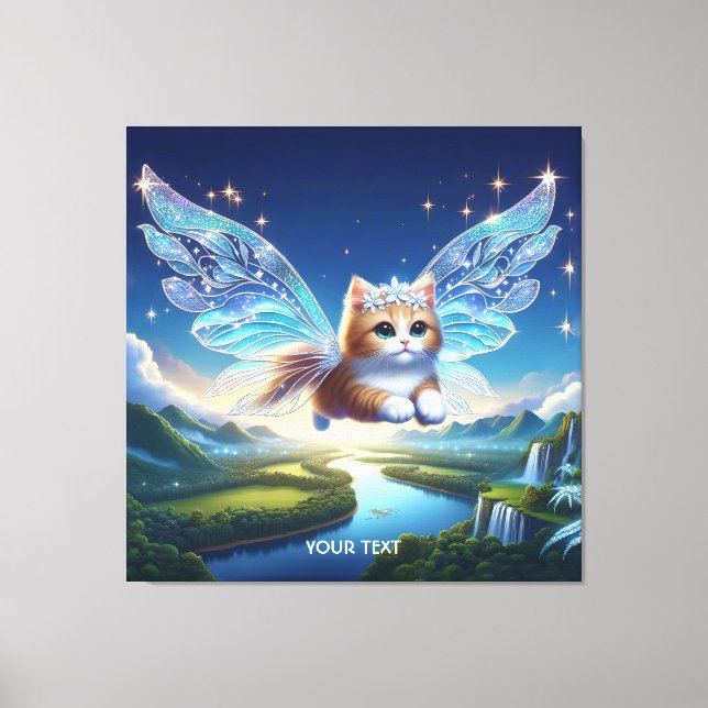Toile Imaginaire mignon Flying Cat Wings (Recto)
