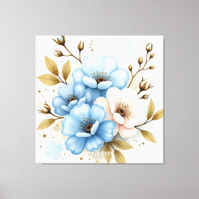 Toile Imaginaire mignon Pastel Aquarelle Fleurs (Recto)