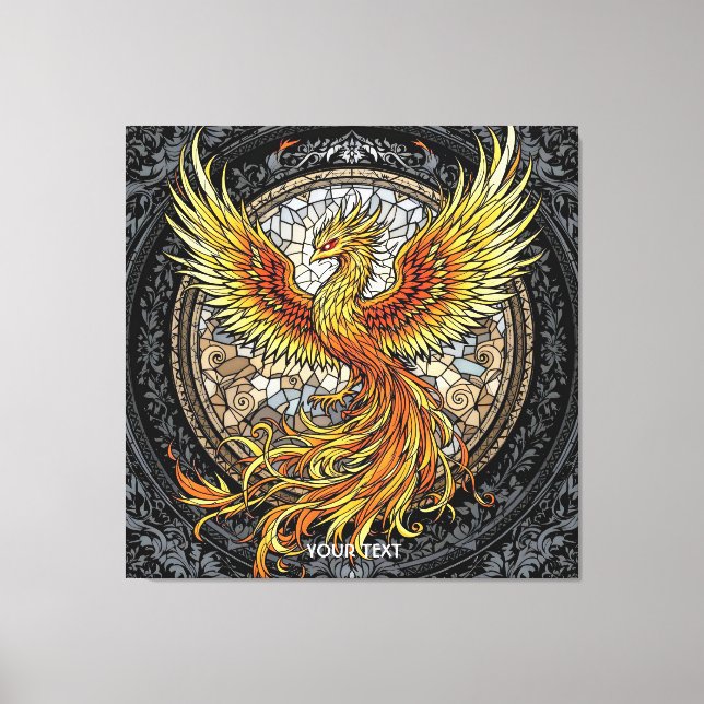 Toile Imaginaire mignon Phoenix gris orange (Recto)