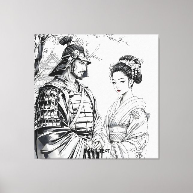 Toile Imaginaire mignon Samurai Geisha crayon (Recto)