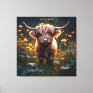 Toile Imaginaire Mignonne Highland Baby Cow