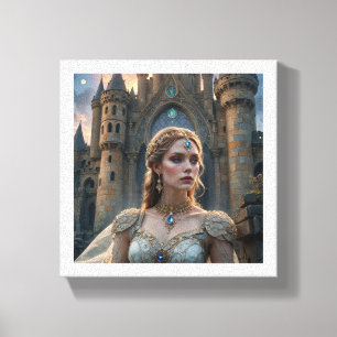 Toile Imaginaire Princesse avec collier bleu Gem au Chât