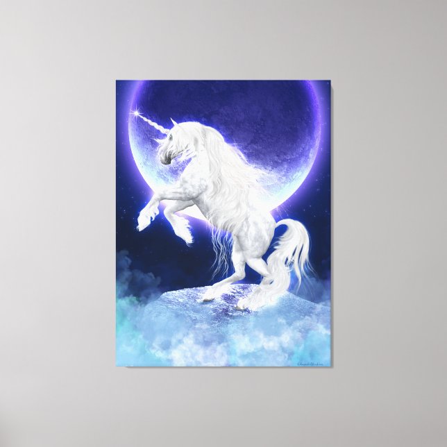Toile Imaginaire Unicorne Stallion Purple Moon (Recto)