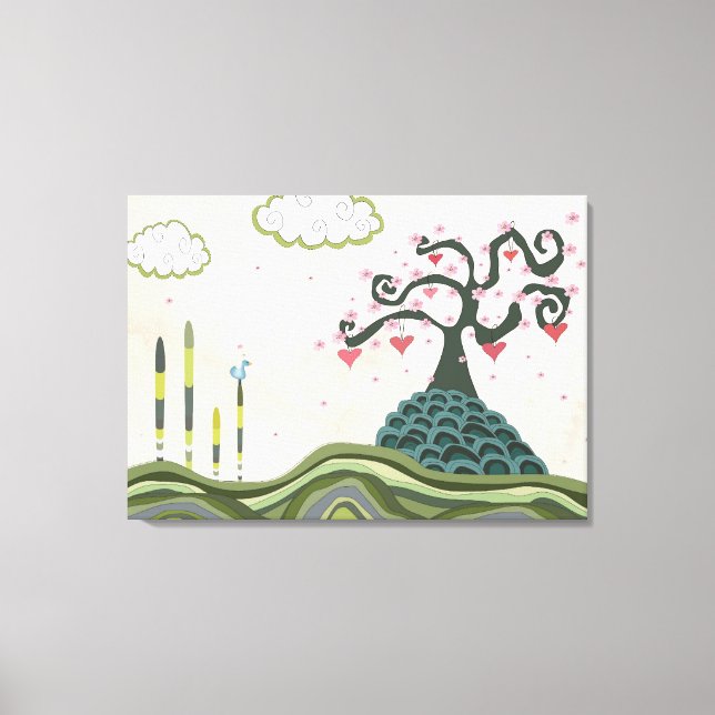 Toile Imaginaire vectoriel Doodle paysage mur d'art toil (Recto)
