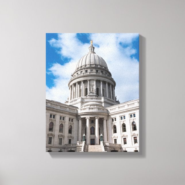Toile Immeuble et entrée du Wisconsin State Capitol (Recto)