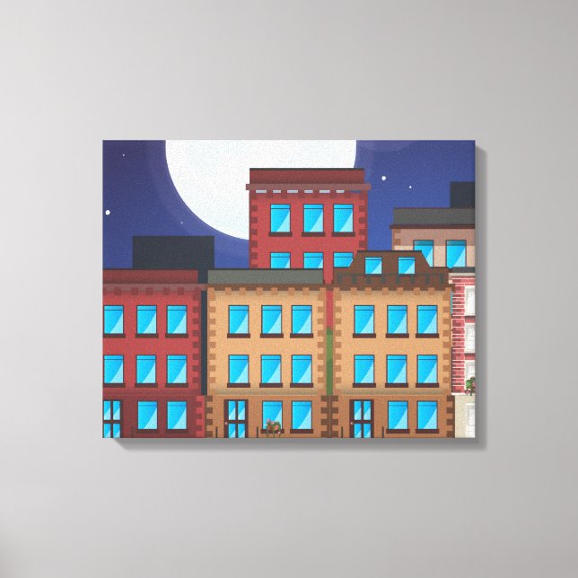 Toile Immeubles en grès brun (Recto)