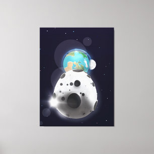 Toile Impact d'astéroïde sur la planète Terre !