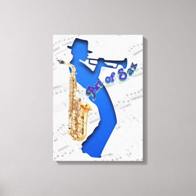 Toile Impression Art du Sax Musicien (Recto)