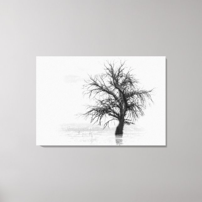 Toile Impression avec un seul arbre dans l'eau noi (Recto)