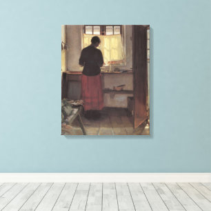 Toile Impressionnisme vintage, La Fille à la cuisine, An