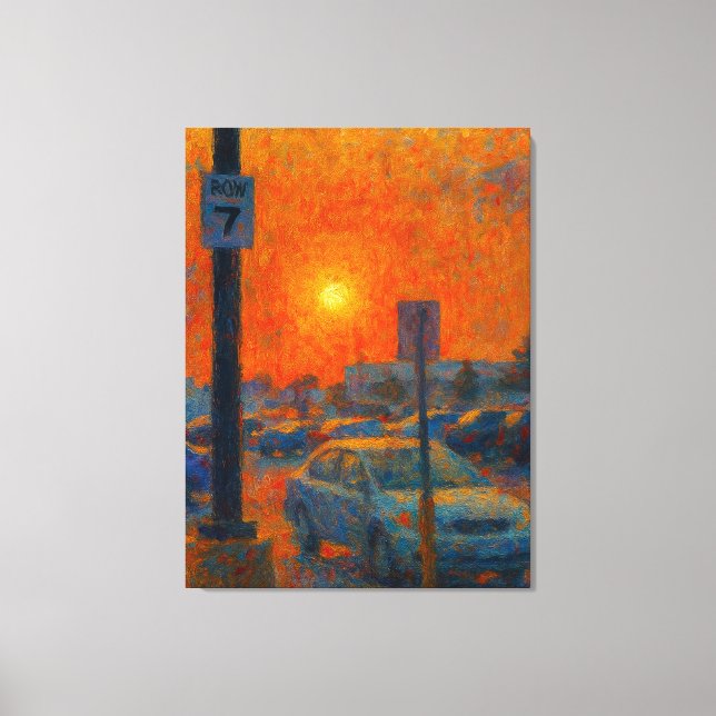 Toile Impressionniste de parking AI Art (Recto)
