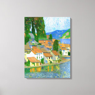Toile Impressionniste Village méditerranéen au bord de l