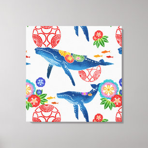 Toile imprimé d'art motif à l'okinawan bingata