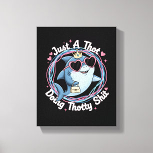 Toile Imprimé graphique de baleine "Juste une thot" drôl
