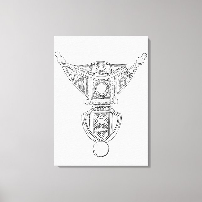 Toile imprimé tribal marocain Berbère 1 (Recto)