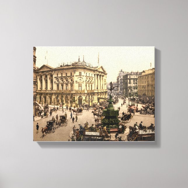 Toile Imprimé vintage à Londres, Piccadilly Circus c1905 (Recto)