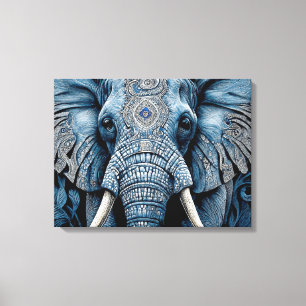 Toile Imprimer : Eléphant Bleu Africain