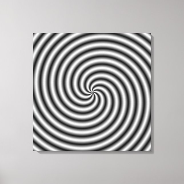 Toile Imprimer le tourbillon en noir et blanc (Recto)