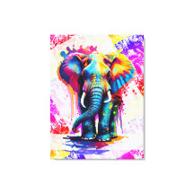 Imprimer mur d'éléphant coloré - Faune