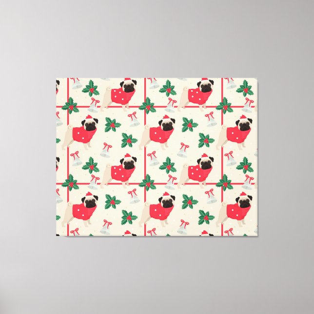 Toile Imprimer Puggy Christmas Canvas (Recto)