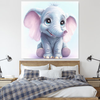 Toile Imprimerie Whimsical Ghibli Inspiré Baby Elephant