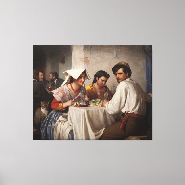 Toile "In a Roman Osteria" - 1886 Carl Heinrich Bloch (Recto)