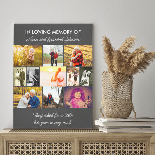 Toile In Love Memory Citation Collage photo gris