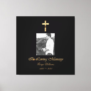 Toile In Love Memory Faux Gold Cross Ajouter une photo