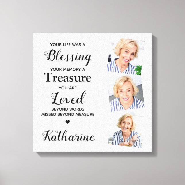 Toile In Love Memory Marble Memorial Keepsaké Photo (Recto)