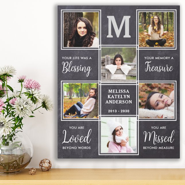 Toile In Love Memory Unique Photo Collage Memorial (Créateur téléchargé)