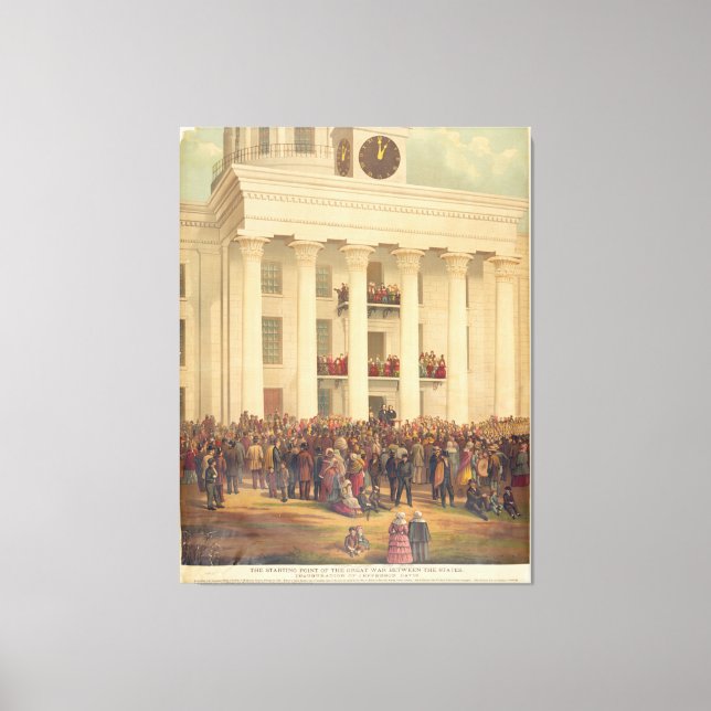 Toile Inauguration de Jefferson Davis Guerre civile amér (Recto)