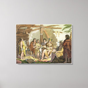 Toile Inde trading with La Perouse au Canada (colour