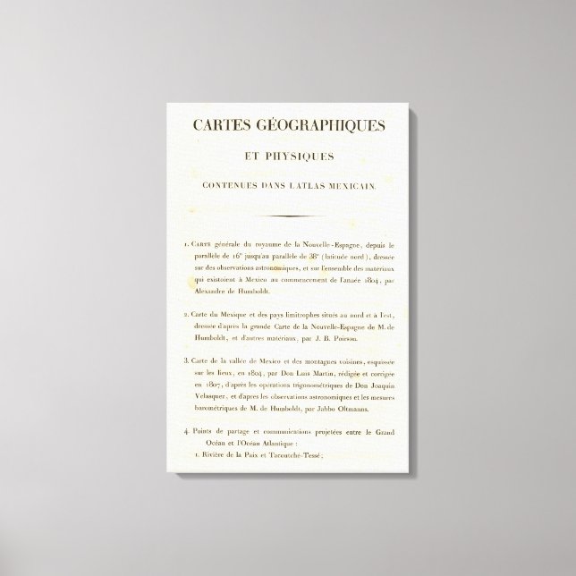 Toile Index 1 Nouvelle Espagne (Recto)