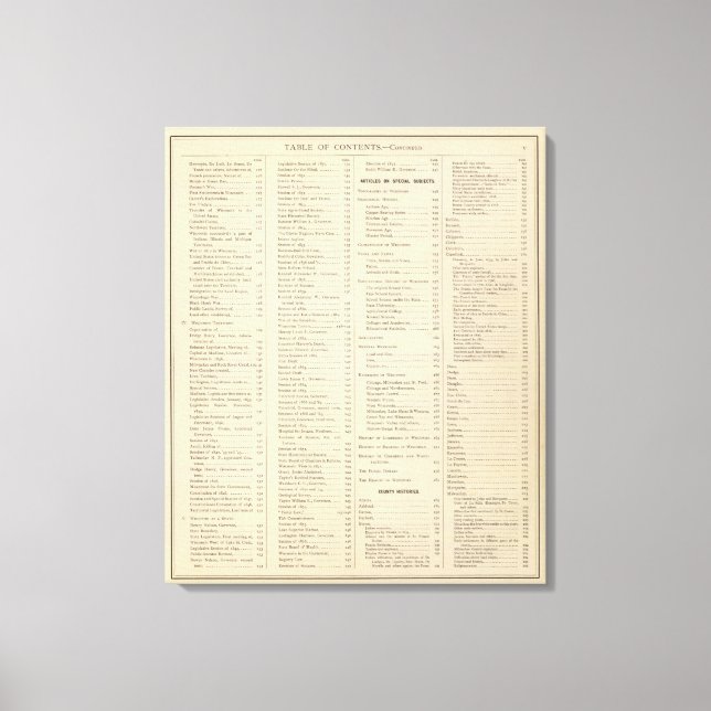 Toile Index des atlas historiques du Wisconsin page (Recto)