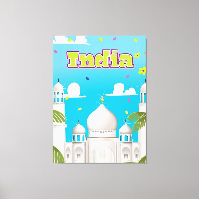 Toile India Cartoon Travel print. (Recto)