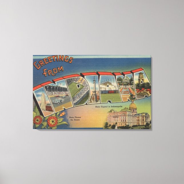 Toile Indiana (Capitale d'État/Fleur) (Recto)