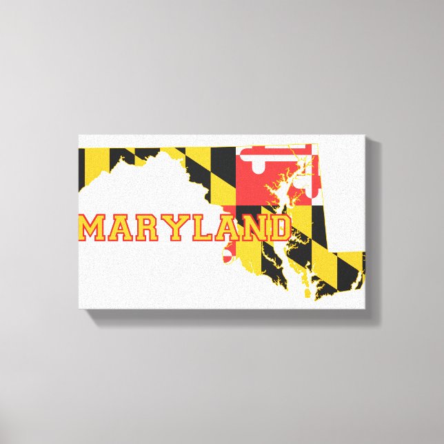 Toile Indicateur et carte de l'état du Maryland (Recto)