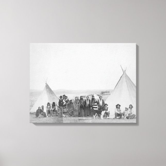 Toile Indiens de Miniconjou devant Tipis Photo (Recto)