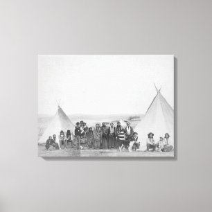 Toile Indiens de Miniconjou devant Tipis Photo