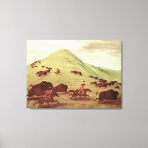 Toile Indiens de Sioux chassant le buffle, 1835 (huile