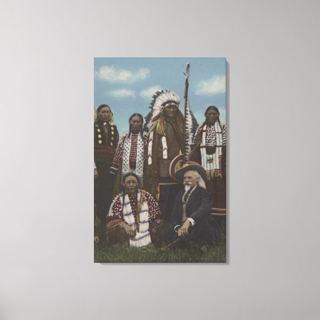 Toile Indiens du Nord-Ouest - Buffalo Bill, Sitting Bull (Recto)