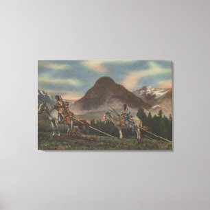 Toile Indiens du nord-ouest chassant à cheval