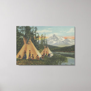 Toile Indiens du nord-ouest - deux Teepees s'approchent
