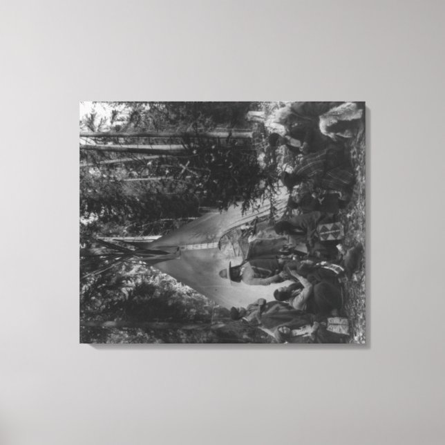 Toile Indiens en feu à la réunion pré-Noël (Recto)