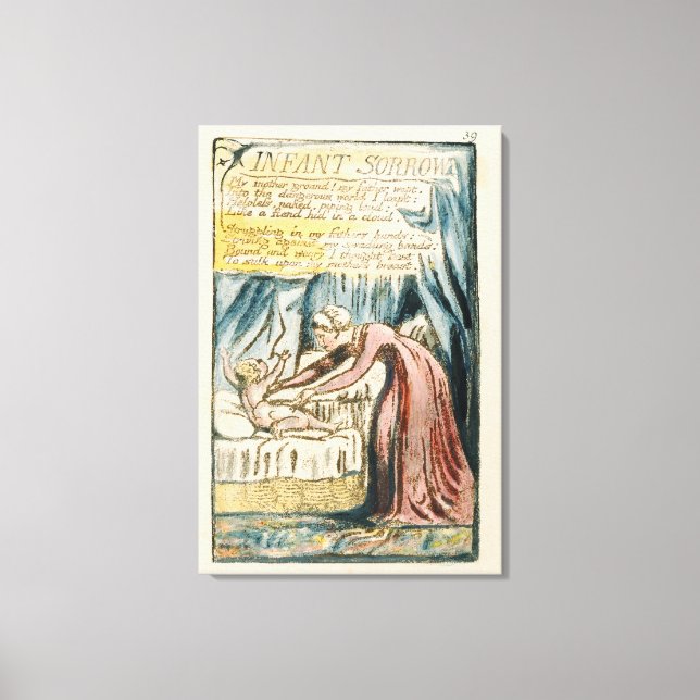 Toile 'Infant Sorrow', assiette 39 (Bentley 48) de 'Song (Recto)