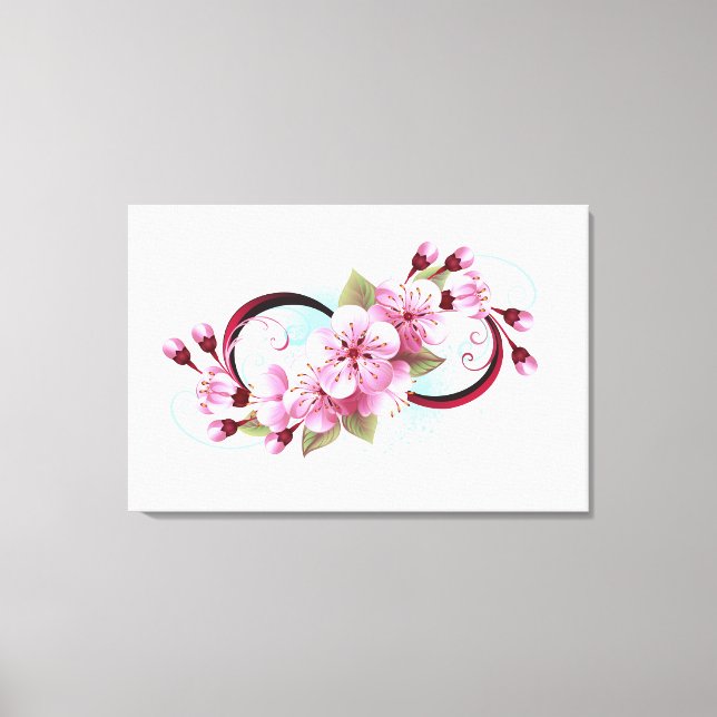 Toile Infinité avec les fleurs Sakura (Recto)